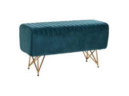 Banco para Sapatos em Poliéster e Metal Turquesa (90x31x47cm) ALEXANDRA HOUSE LIVING