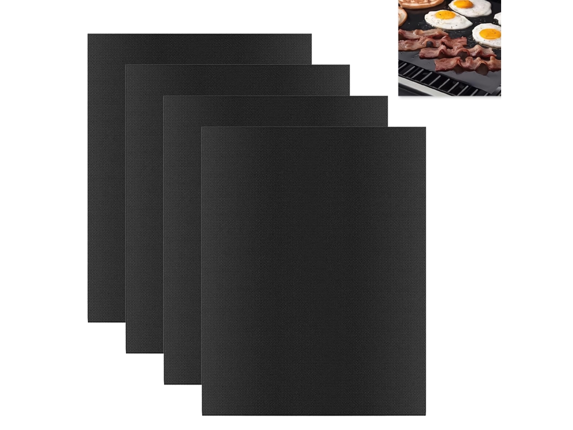 Lote De 4 Tapetes De Cozinha Para Churrasco 40x33 Cm,antiaderente Reutilizável,resistente Ao Calor Até 260°c Btforus