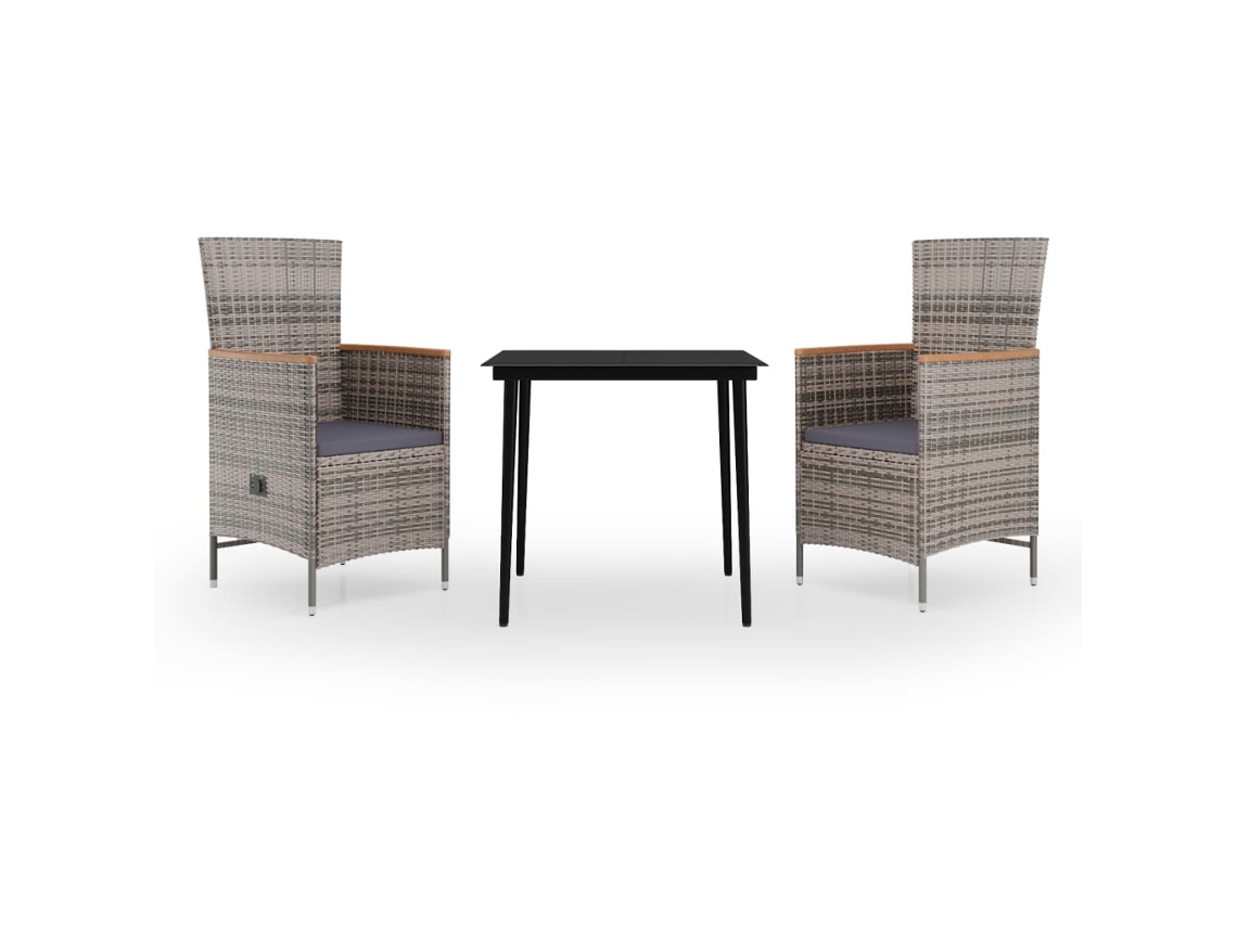 Garden Dining Set, Garden Dining Sets Vidaxl Cinzeto Rattan / Vime (80 Cm Table Length)