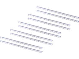 Conjunto de 10 réguas triangulares transparentes de plástico Stobaza, réguas de desenho com números claros e fáceis de usar.
