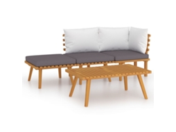 Maison Exclusive - 4 Pcs Conj. Lounge Jardim C/ Almofadões Madeira Acácia Maciça