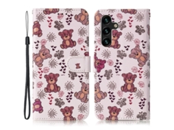 Capa Carteira Para Samsung Galaxy S24 Fe Com Padrão De Couro E Estampa, Björn