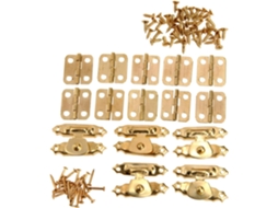 Conjunto De 15 Dobradiças Antigas Em Bronze Dourado Para Móveis E Armários, Com Fecho De Alternância Para Caixa Joias E