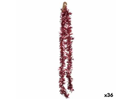 Grinalda Enfeite Cintilante Plástico Cor de Rosa 11 x 11 x 200 cm (36 Unidades)