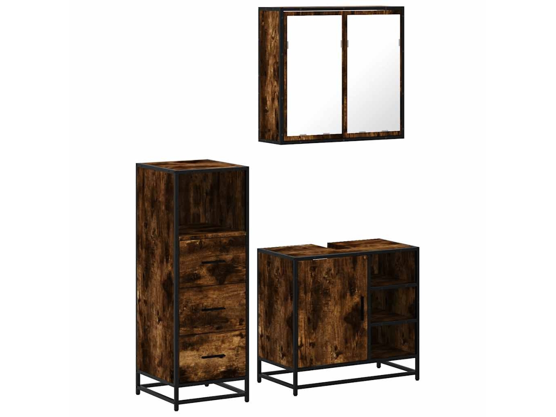 Bathroom Furniture Set, Bathroom Furniture Sets Vidaxl Marrom Madeira Processada (n/a)
