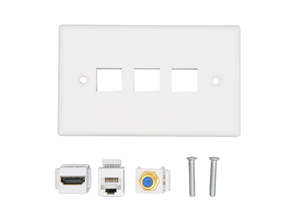 Placa De Parede Hdmi Com Interface Multimídia E Porta Ethernet Cat6