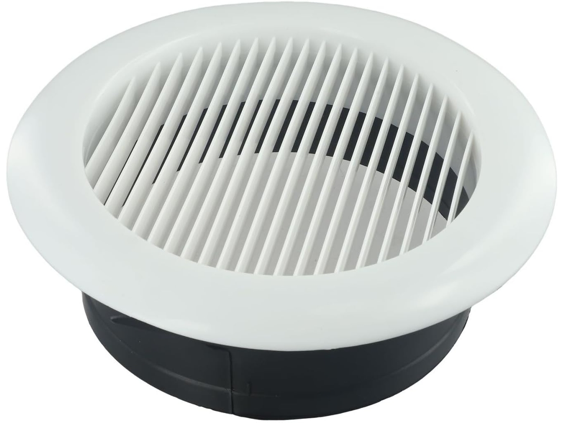 Grelha De Ventilação Circular 200 Para Parede Ou Teto - Fabricada Em Plástico Abs - Com
