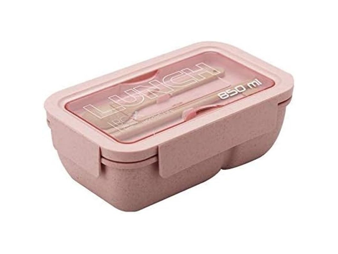 2026 bandeja Térmica para Adultos 850ml Material Saludable Bandeja de Almuerzo Microondas Contenedor de Alimentos Rosa