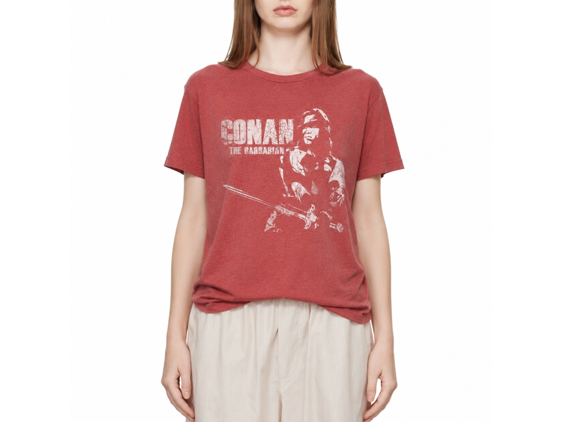Rockinstone Conan White Heather Red Adult T-shirt Size:xl