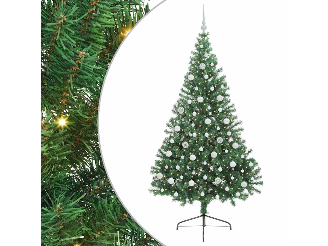Conjunto 1 Decoração De Árvore De Natal Vidaxl Verde Pvc (210 Cm)