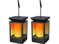 Lanternas Solares Para Áreas Externas, Luzes Suspensas Com Efeito De Chama, Decoração De Jardim Olysi Shop