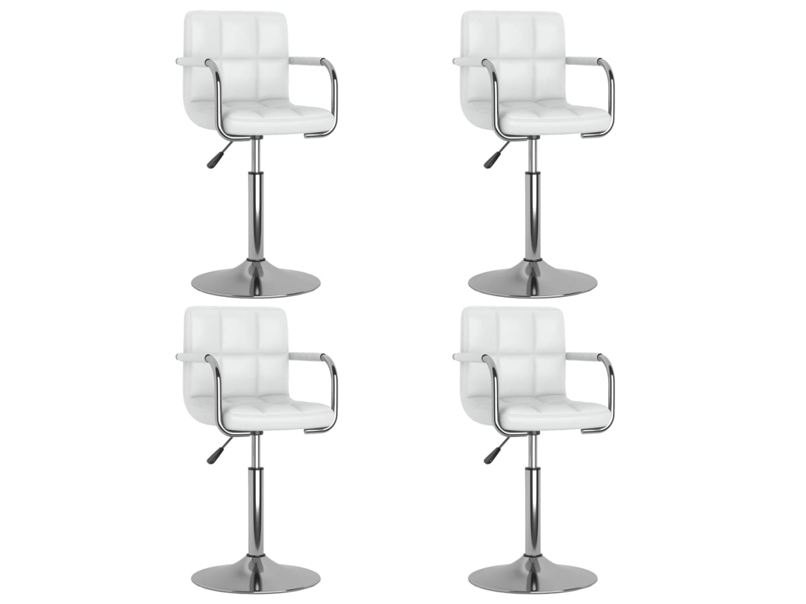 Vidaxl Cadeiras De Jantar Giratórias 4 Pcs Couro Artificial Branco
