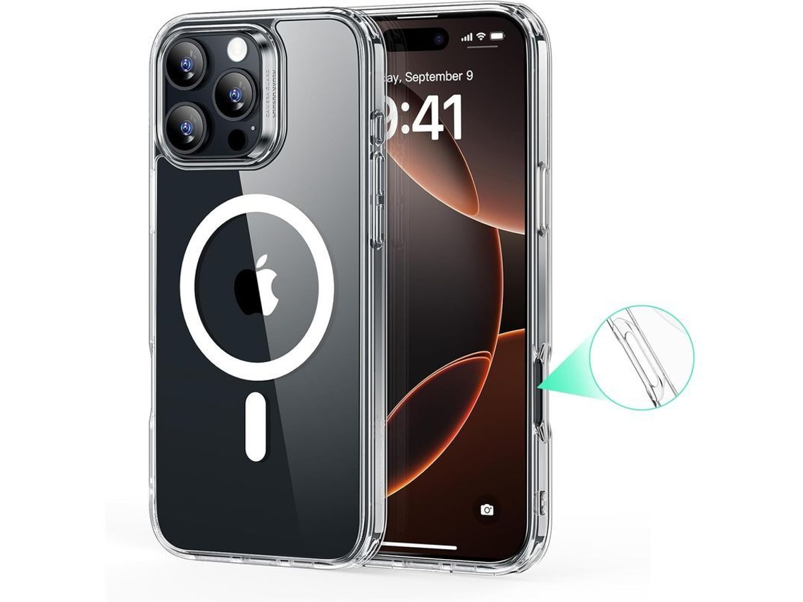 2026 capa para Iphone 16 Pro com Magsafe, Proteção Militar Antichoque, Claro (halolock)