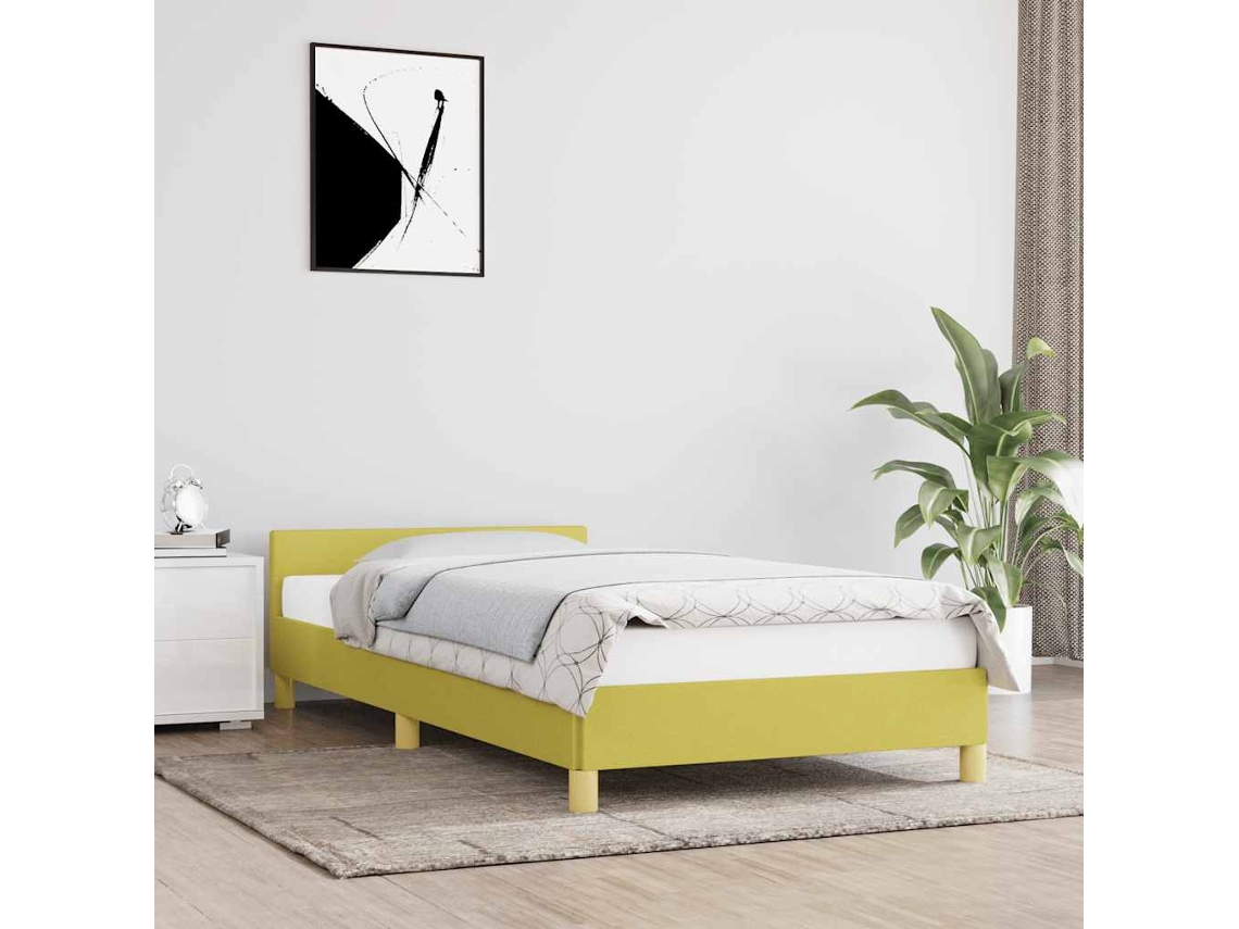 Vidaxl Estrutura de Cama Sem Colchão 100x200 Cm Tecido Verde
