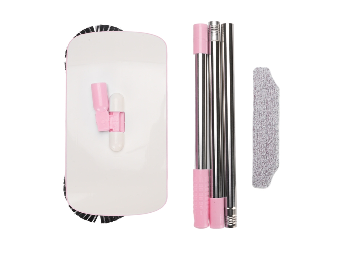 Laxiscreed Varredora De Empurrão Para Casa, Conjunto 2 Em 1 De Varrição E Mopa, Rosa