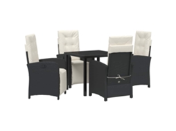 Maison Exclusive - Conjunto De Jantar Para Jardim Com Almofada 5 Pcs Preto Vime Pe