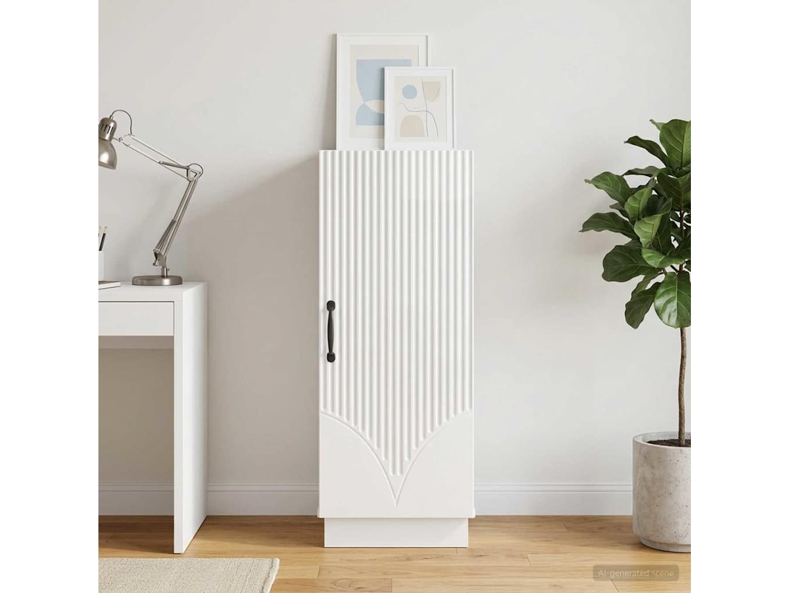 Vidaxl Buffet Branco Brilhante 33 X 34,5 X 87 Cm Derivados De Madeira