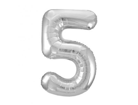 Balão  número 5 Prateado