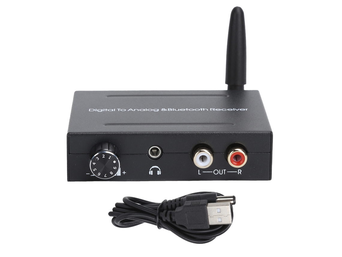 Conversor De Áudio Digital Para Analógico Receptor Bluetooth Óptico Coaxial Com Volume Ajustável