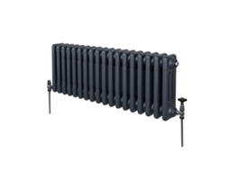 Radiador Horizontal Tradicional De 3 Colunas Em Cinzento Antracite, Aço Carbono 1.5mm, Potência 2501 Btu, Dimensões