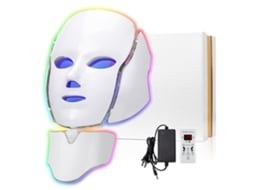 Máscara de Terapia de Luz Vermelha Azul para Rosto 7 Cores Led Face Màsk Light Theràpy Máscara de Cuidados com a Pele para Rosto e Pescoço em IKIKSO