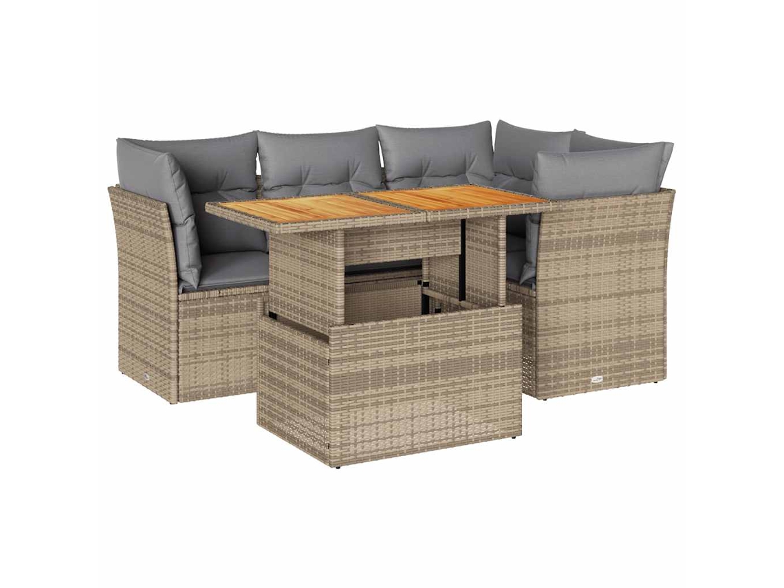 Garden Sofa Set, Garden Sofa Sets Vidaxl Bege Rattan / Vime (n/a)