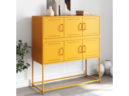 Aparador 100,5x39x107 cm Acero Amarillo Mostaza