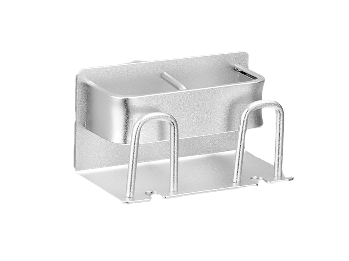 Suporte de Parede Prateado com 2 Porta copos AQUAFORGE