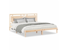 Bed Frame, Bed Frames Vidaxl Marrom Madeira De Pinho (200 X 210 Cm)