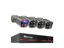 Sistema De Câmera De Segurança 4k Techage, Nvr De 8 Canais, Áudio Bidirecional,8ch Nvr 4pcs Camera,3t（户外运动）