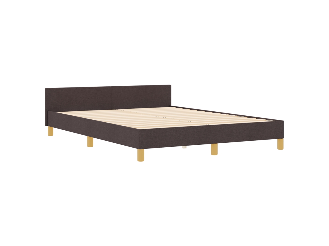 Conjunto 1 Estrado De Cama Plataforma Vidaxl Castanho Tecido (140 X 200 Cm)