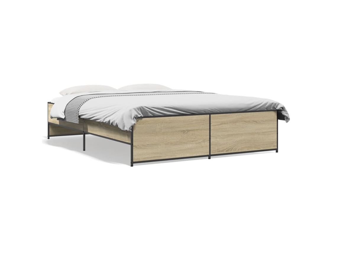 Bed Frame, Bed Frames Vidaxl Marrom Madeira Processada (150 X 200 Cm)