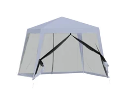 Gazebo 3x3m com 4 Laterais, Mosquiteiro com Zíper, Proteção Uv, Impermeável, Cinza NOVAVEST COM