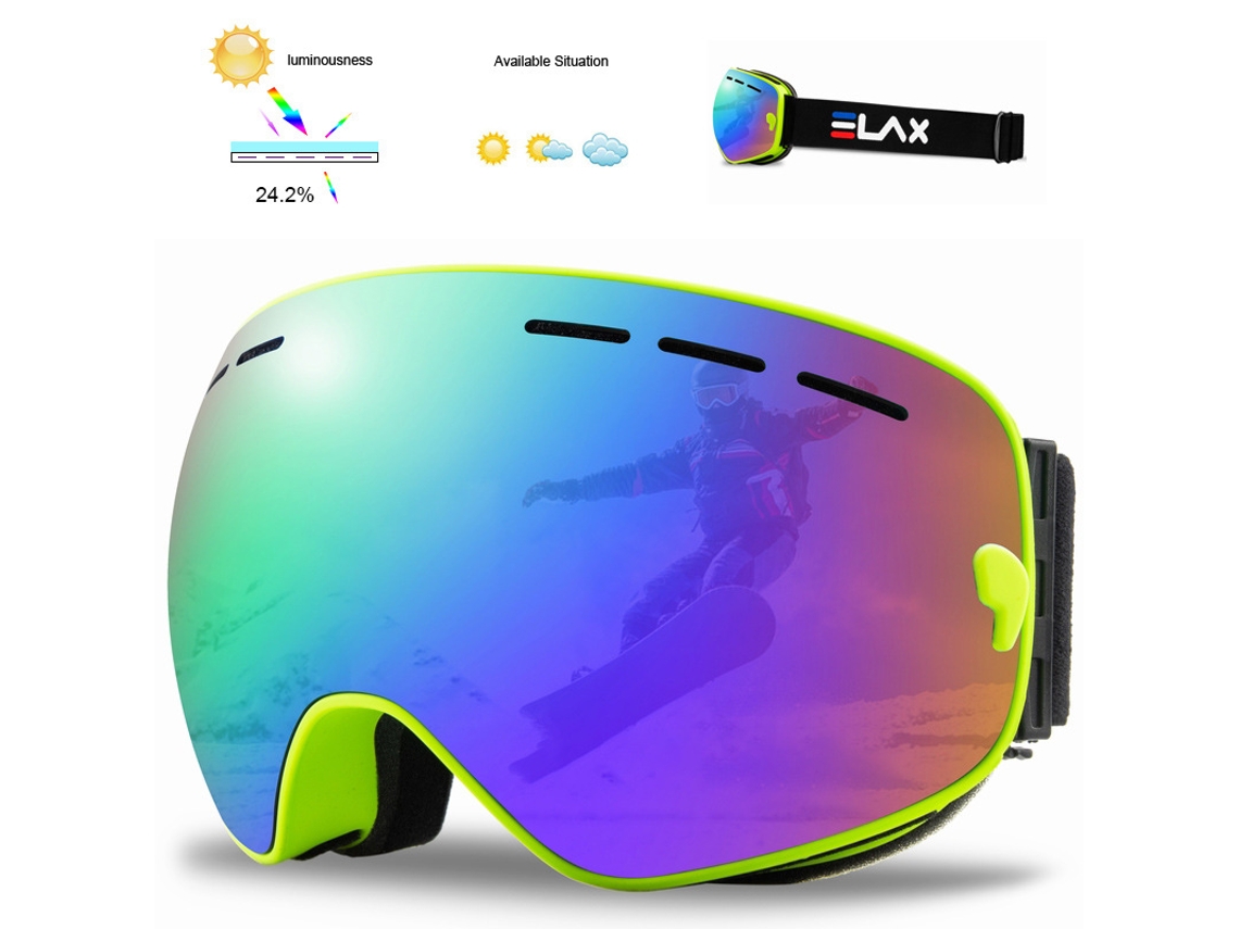 Óculos de Esqui Óculos de Neve para Snowboard para Homens, Mulheres, Adultos e Jovens Antiembaçante, Proteção Uv 100% Estilo 1 BRILVIBERA