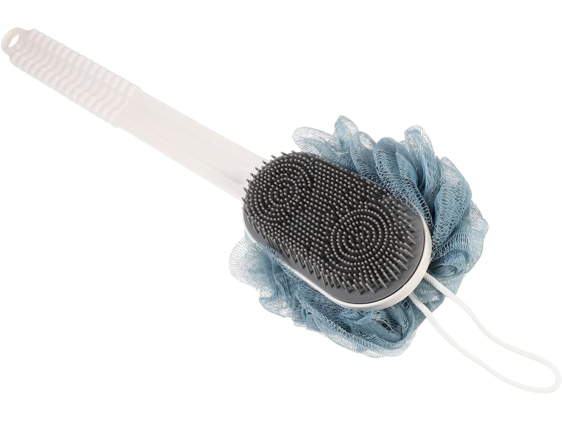 Escova De Banho Silicone Com Cabo Longo Veemoon, Acessório Esfoliante Para Alcançar Áreas De Difícil Acesso, Design