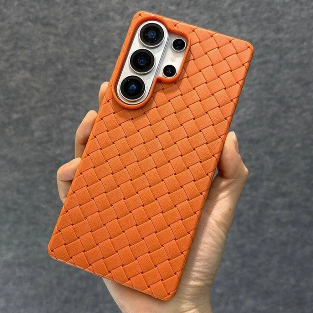Capa De Celular Em Couro Sintético Com Sistema De Resfriamento (laranja Galaxy S26 Ultra), Proteção Macia Contra Quedas.