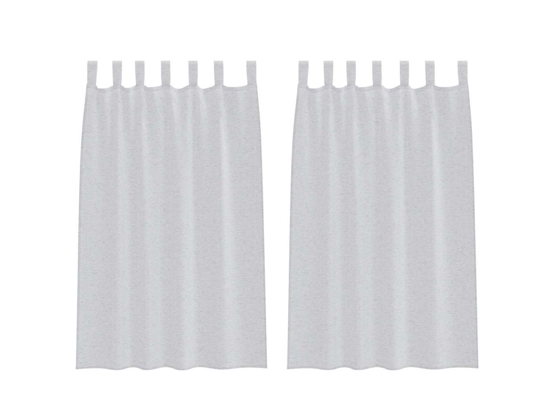 Maison Exclusive - Cortina De Voile 2 Pcs Cinzento-claro 175 X 140 Cm Poliéster