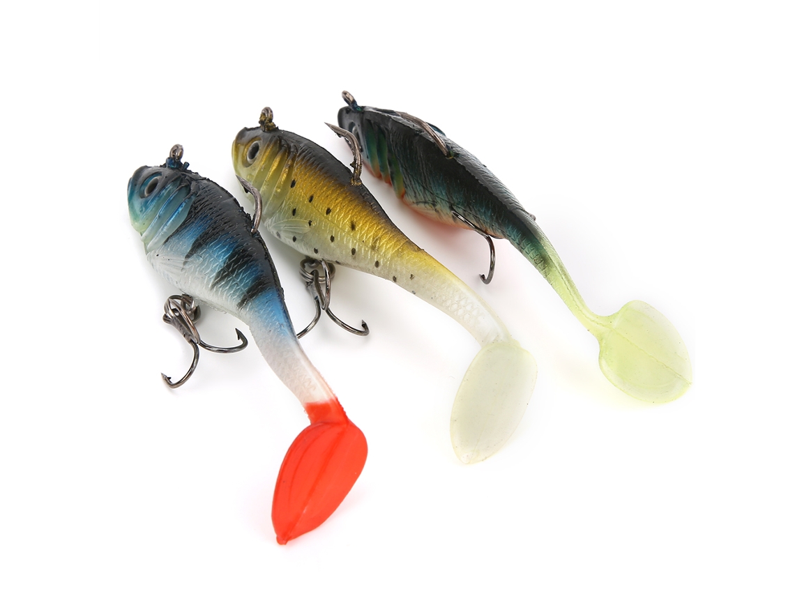 Isca de Pesca com Cauda em T Cor Vivo S/MARCA