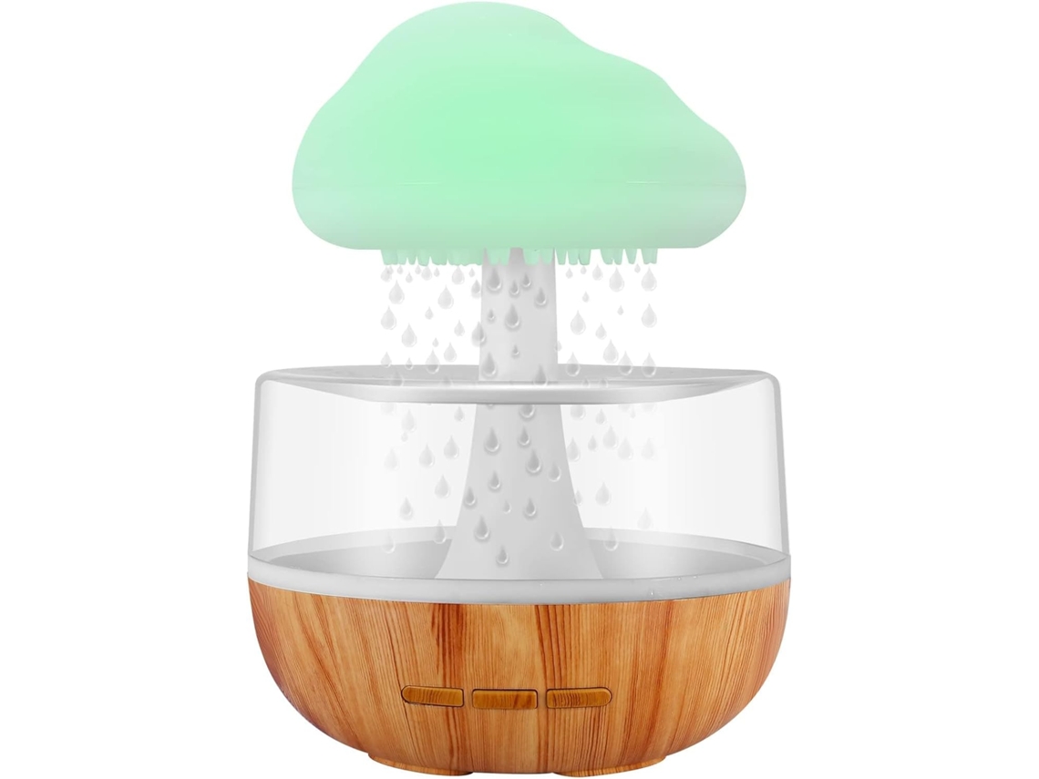 Luminária Noturna Nuvem de Chuva, Difusor de Óleos Essenciais, Mini Umidificador, Mesa, Fonte, Cabeceira, para Dormir e Relaxar BRILVIBERA