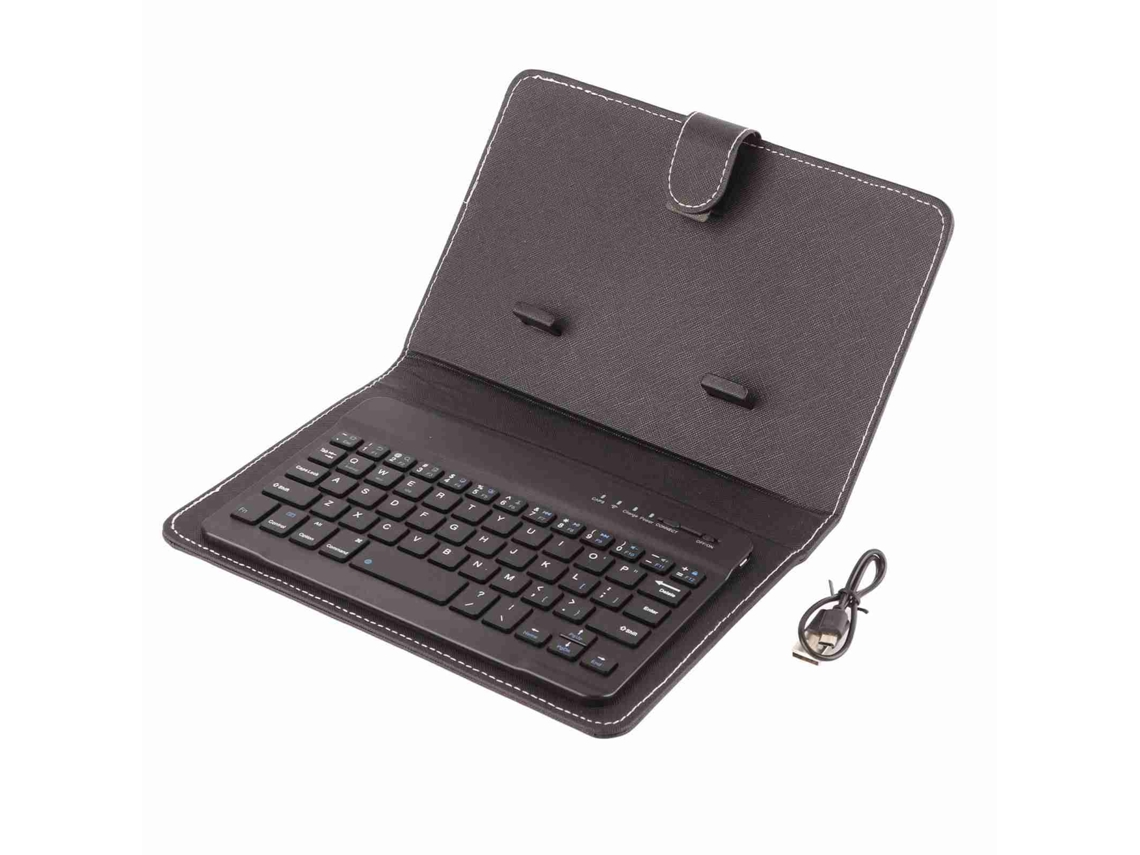 Funda Tipo Libro con Teclado Bluetooth para iOS y Android, Negro