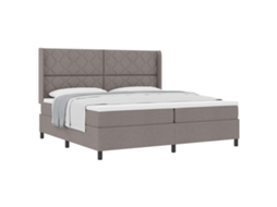 Cama Box com Colchão Cinzento Acastanhado Tecido MAISON EXCLUSIVE (200x200 cm)
