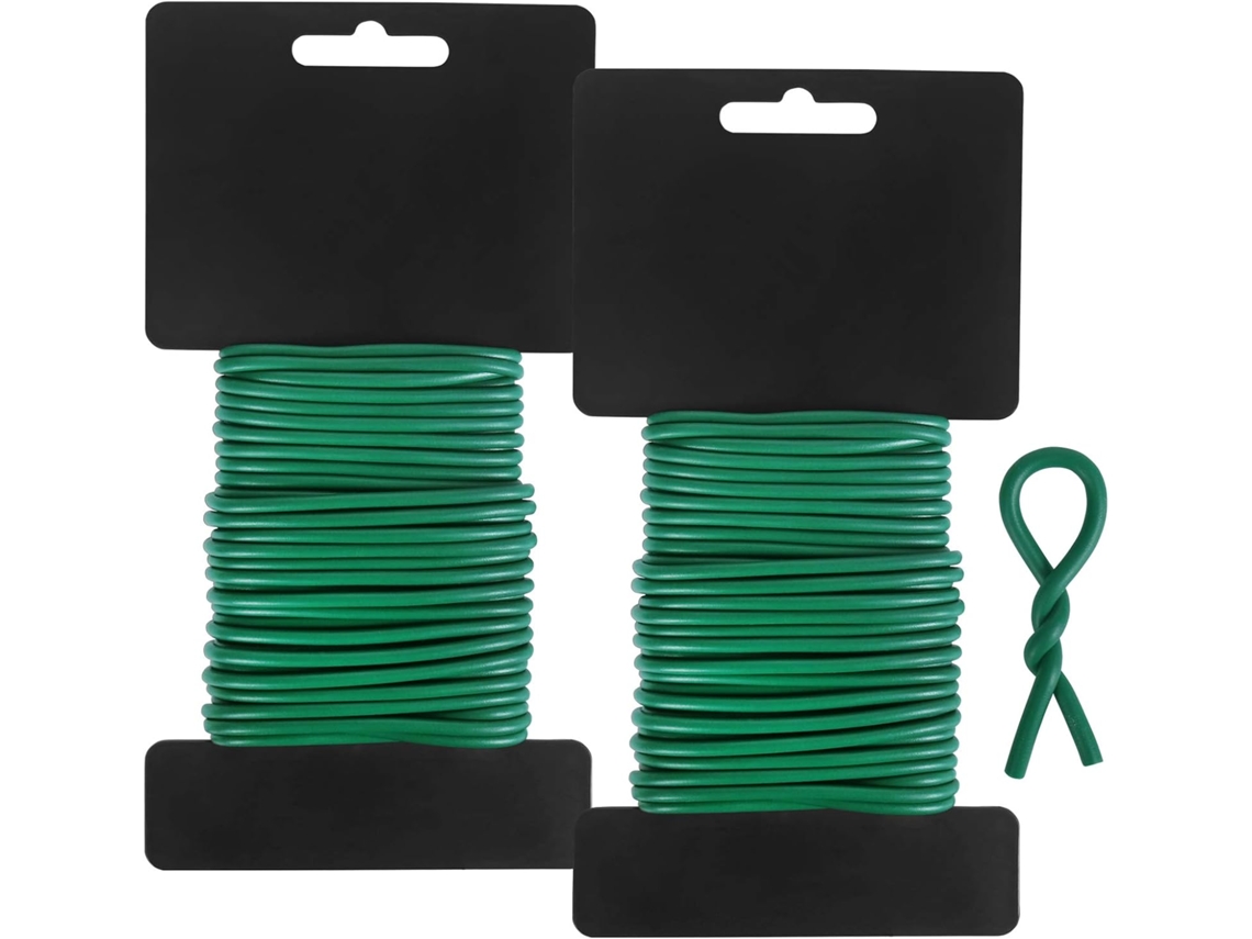 Arame de Amarração para Jardim 3 Mm, 20 M Torcido Amarrar Tomates, Plantas Trepadeiras, Videiras, Arbustos e Flores AQUAFORGE (verde)