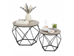 Conjunto De Mesas Laterais De Vime Com Tampos Removíveis, 2 Peças.