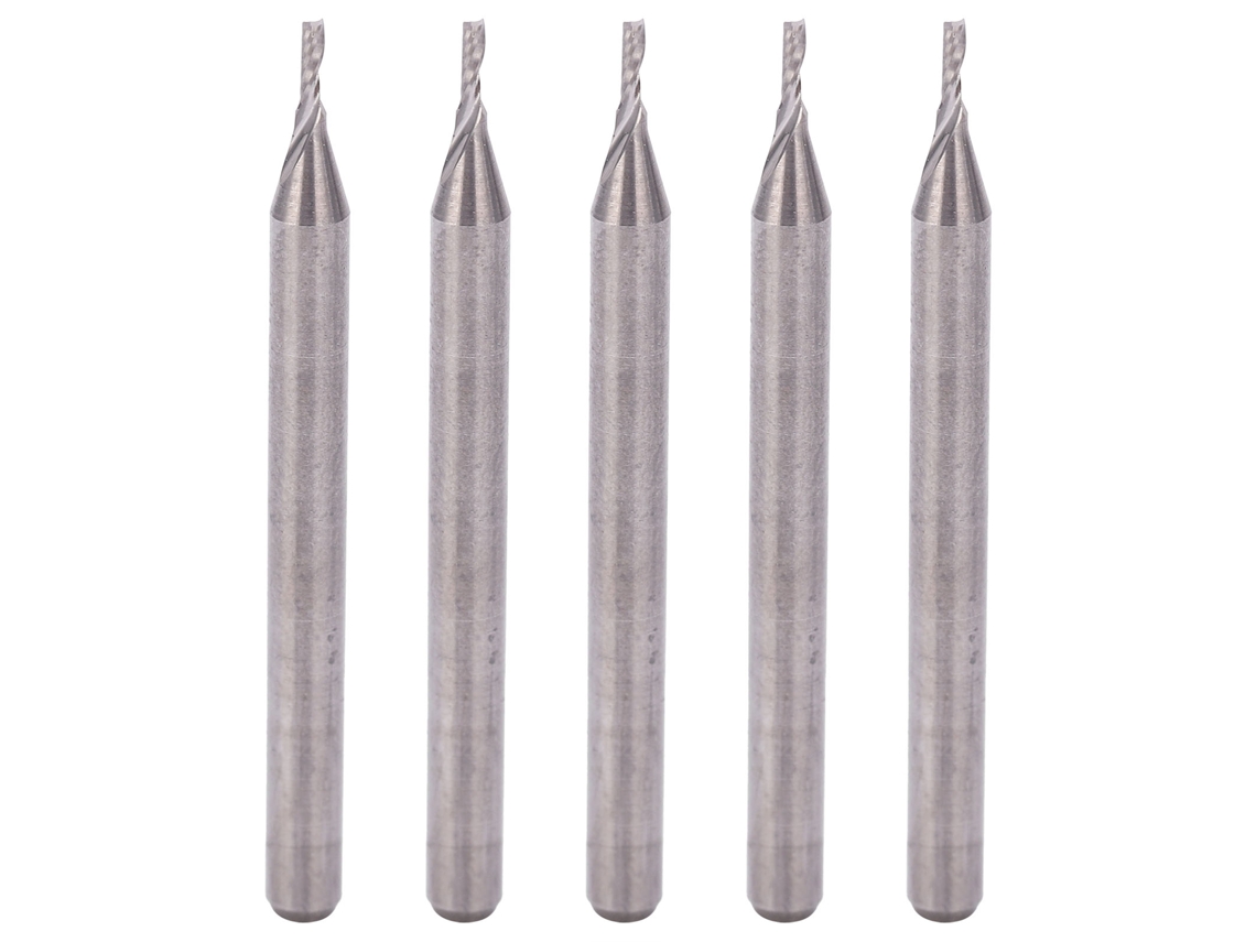 5pcs Broca De Fresadora Espiral Em Aço De Tungstênio Para Carving Madeira Cnc 3.175x1x3mm
