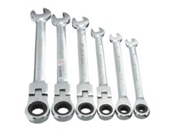 Chave combinada de catraca com cabeça giratória flexível, ferramenta métrica para garagem, 6 mm, aço | S/MARCA