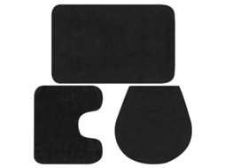 Vidaxl Conjunto Tapetes De Casa De Banho 3 Pcs Tecido Antracite