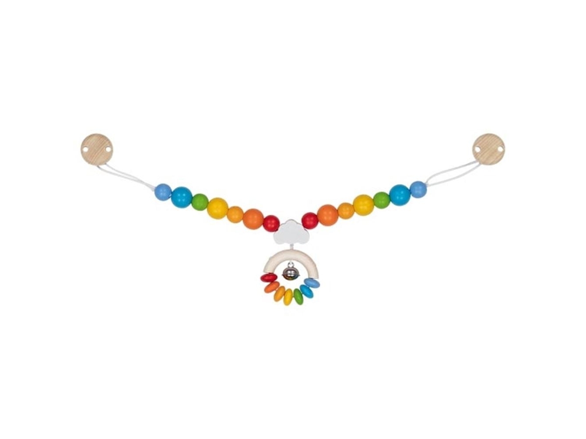 Tensor De Carrinho De Bebê Goki De Madeira, Arco Íris, Com Presilhas Brinquedo Para Bebê