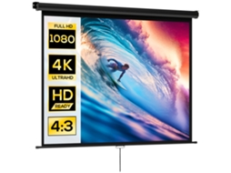 Tela Projetor De 84 Polegadas, Tela Projetor, 4k Hd 4:3, Montagem Na Parede Ou No Teto, 181w X 8d X 138h Cm, Preto-pt
