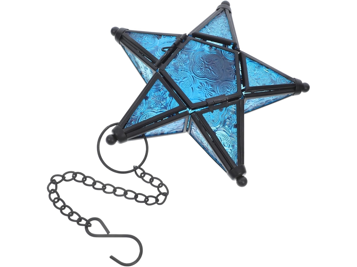 Lanterna Rústica Em Forma De Estrela, Lanterna Decorativa De Vidro Em Forma De Estrela Para Decoraçã Gokoco