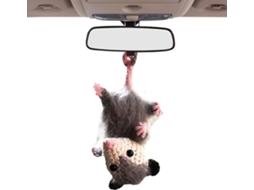 Pingente De Carro Em Forma De Gambá Tricotado À Mão - Decoração Para Carro - Acessório Para Retrovisor